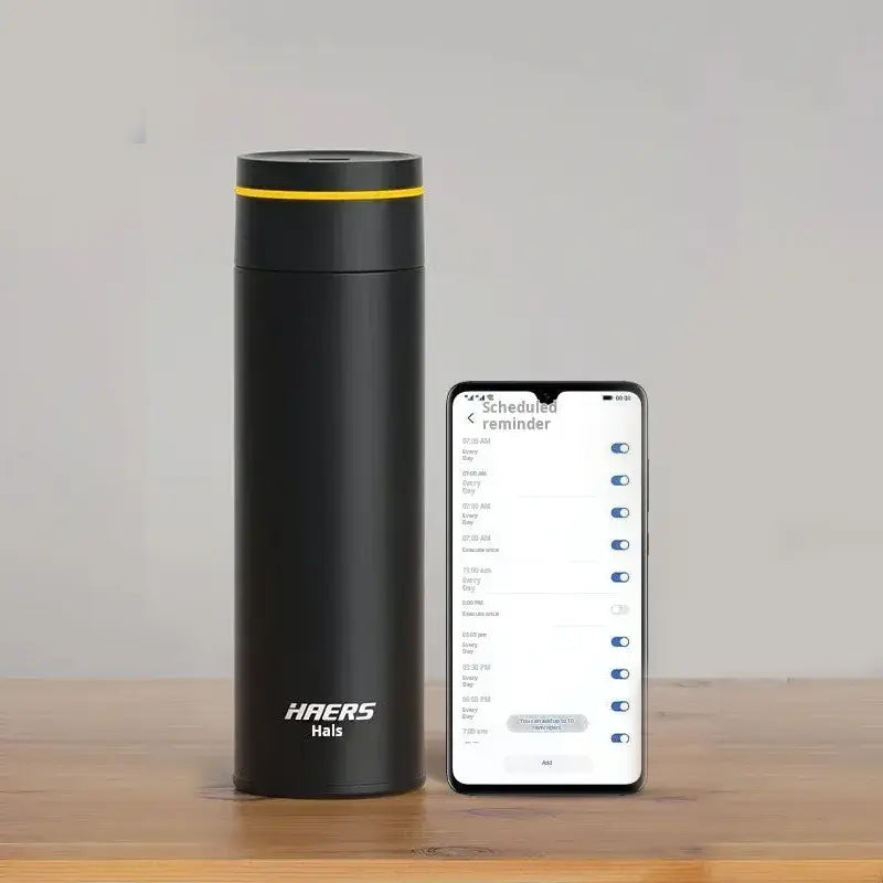 Smart Thermos with Touch Display and Reminder App for Wellness, featuring intelligent thermos for wellness