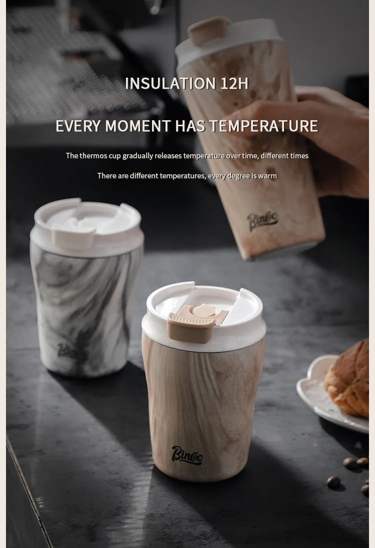 Hue and  Dunes Singapore  Insulated Coffee Mugs in Marble design, perfect as the best coffee mug for commuting