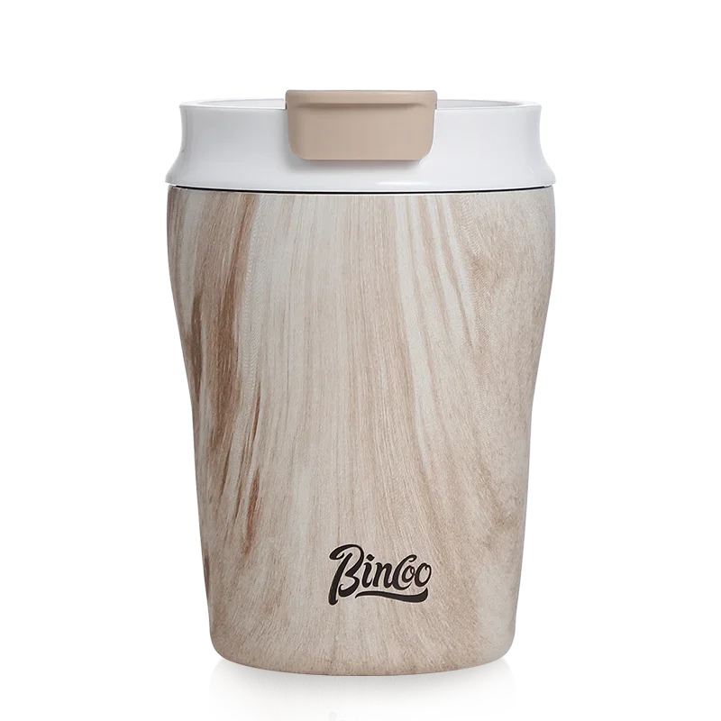 Hue and  Dunes Singapore Coffee Mug with Stylish Wood Grain Finish, Ideal as the best coffee mug for commuting