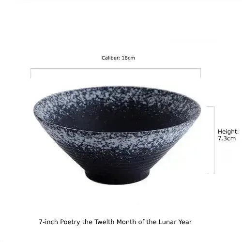 Hue and  Dunes Singapore Japanese ceramic bowl set featuring a unique black speckled design, ideal for serving and dining