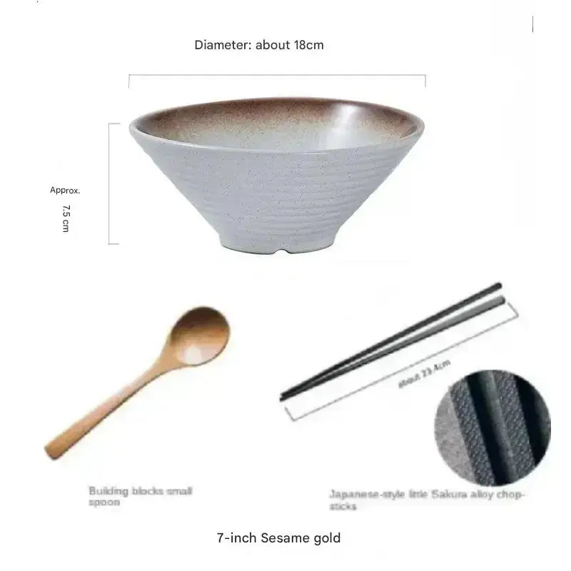 Hue and  Dunes Singapore Japanese ceramic bowl set featuring a textured design with wooden spoon and chopsticks included