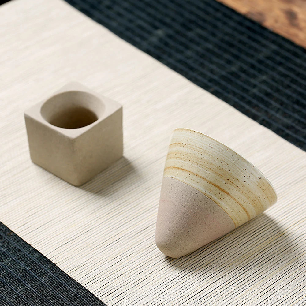 Hue and  Dunes Singapore Unique coffee funnel pottery in a cone shape with smooth lines for optimal brewing